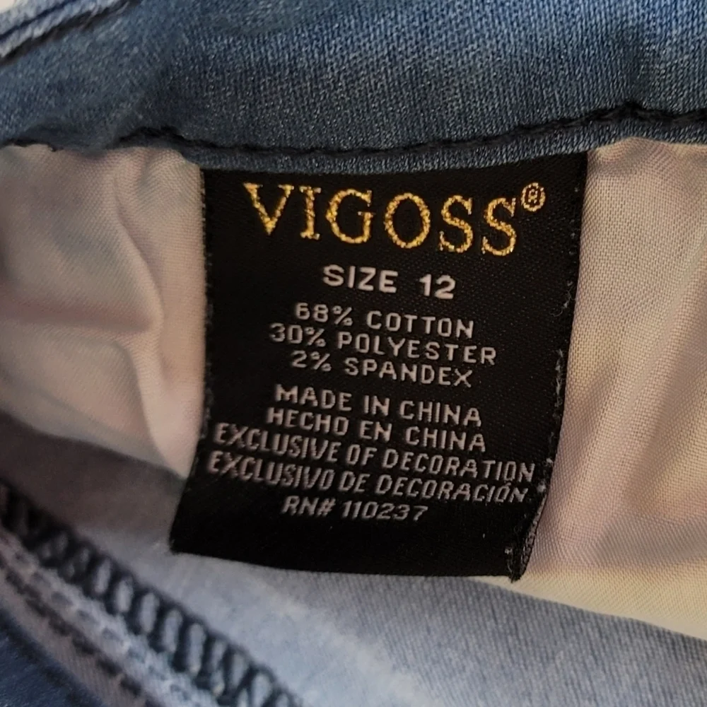 Vigoss The Jagger Skinny Light Wash Distressed Low Rise Girls Jeans Size 12